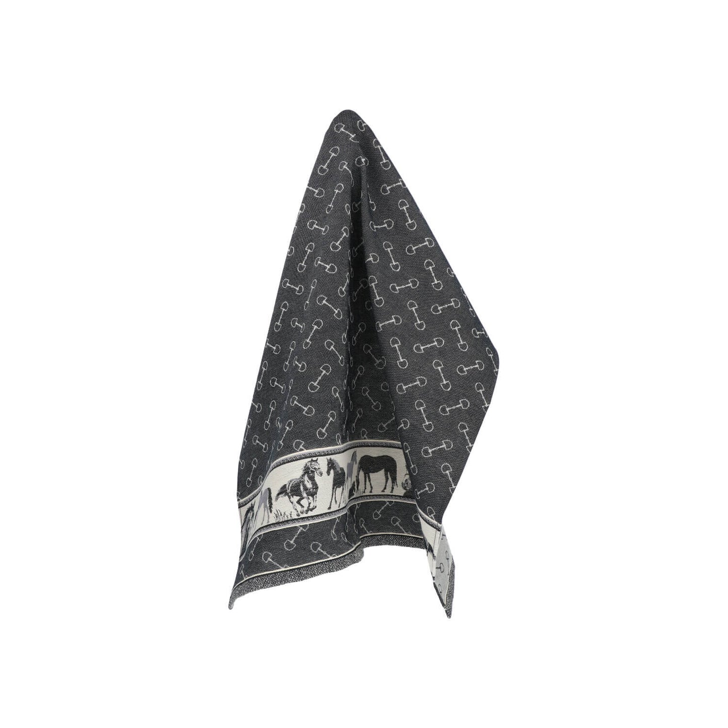 Theedoek Paard Zwart