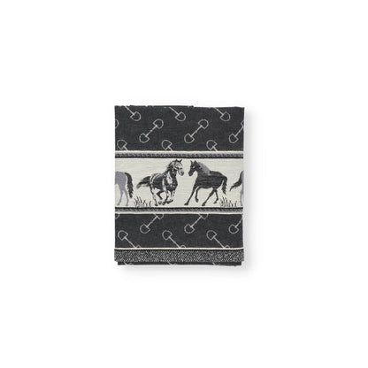Theedoek Paard Zwart