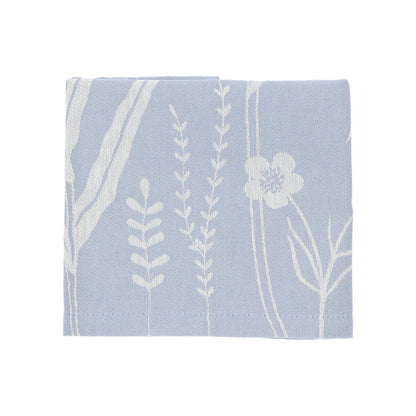 Theedoek Wild Flowers grijsblauw