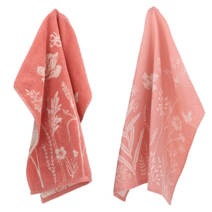Keukendoek en Theedoek Wild Flowers Roze