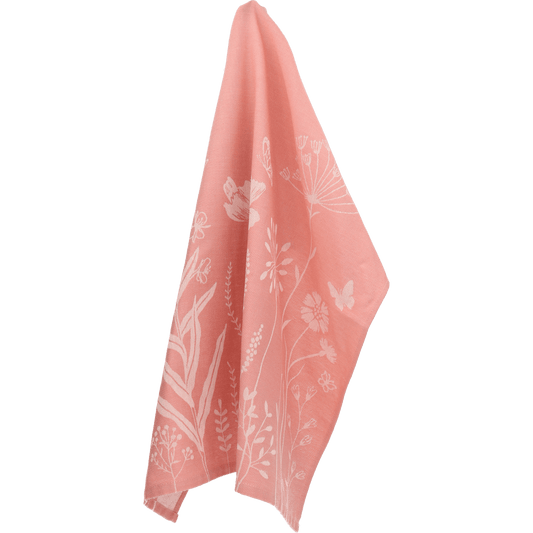 Theedoek Wild Flowers Roze