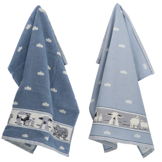 Keukendoek en Theedoek Schaap Grijs Blauw