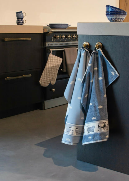 Keukendoek en Theedoek Schaap Grijs Blauw