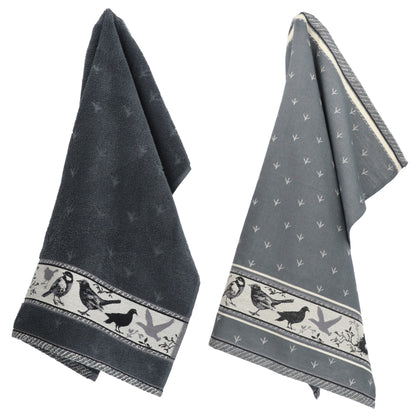 Keukendoek en Theedoek Vogel Antraciet