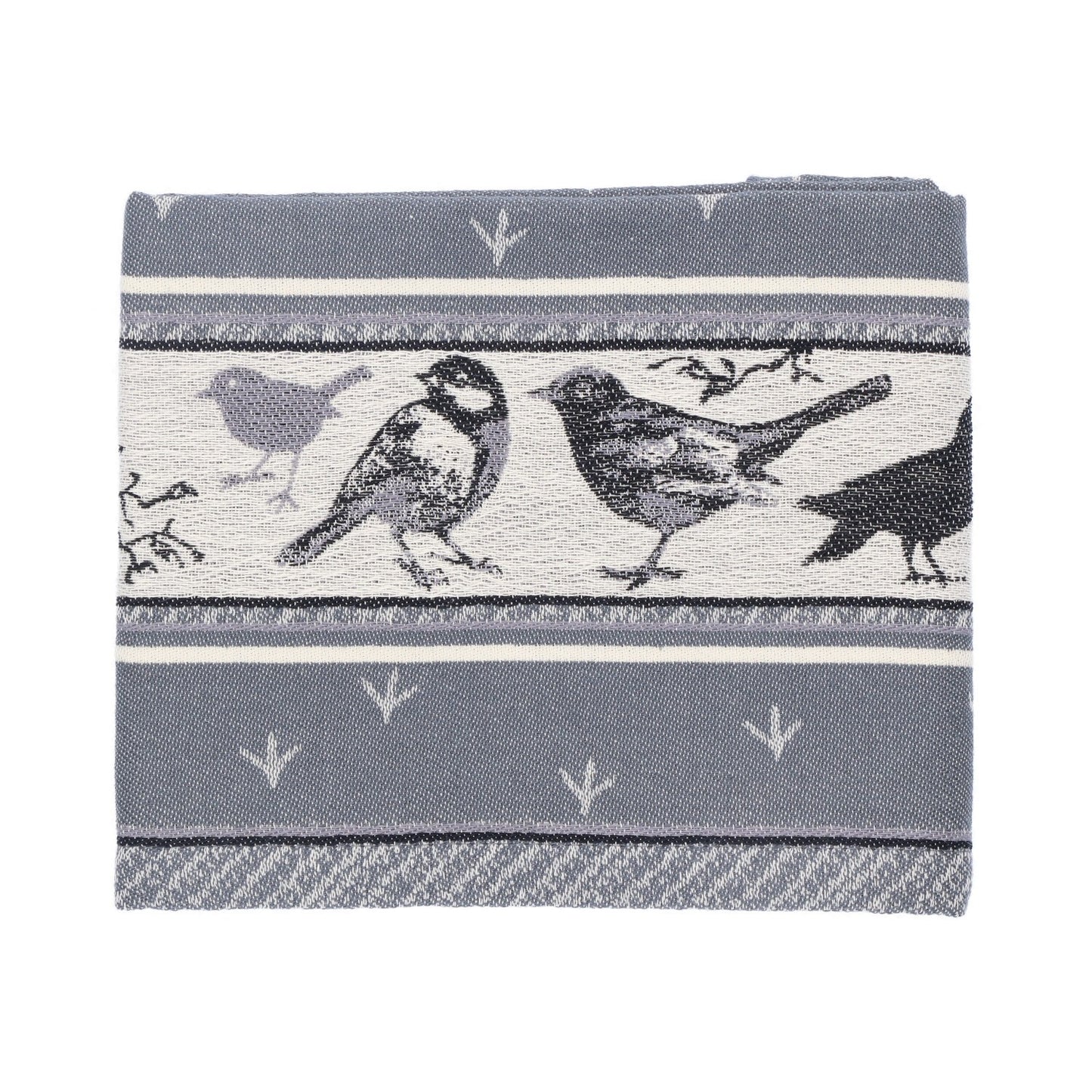 Theedoek Vogels Antraciet