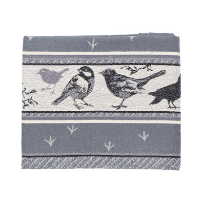 Theedoek Vogels Antraciet