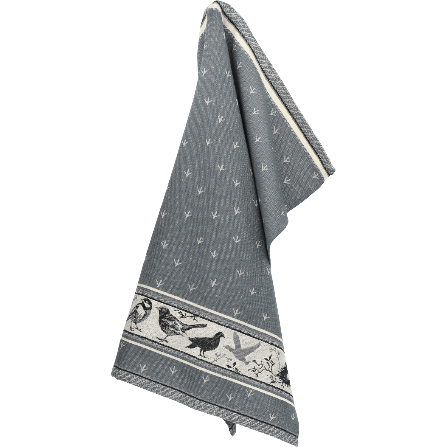 Theedoek Vogels Antraciet