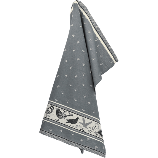 Theedoek Vogels Antraciet