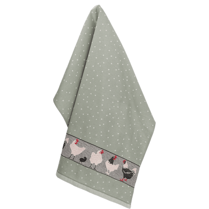 Theedoek Kip Donkergroen