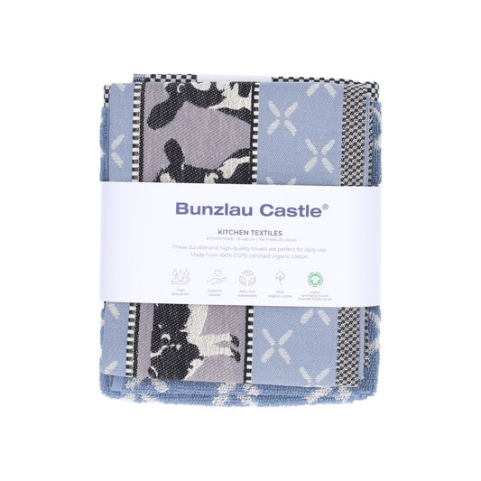 Keukendoek en Theedoek Koe Grijs Blauw