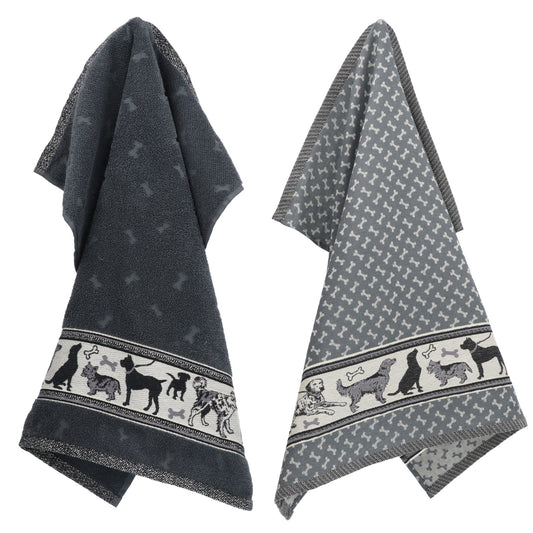 Keukendoek en Theedoek Hond Antraciet
