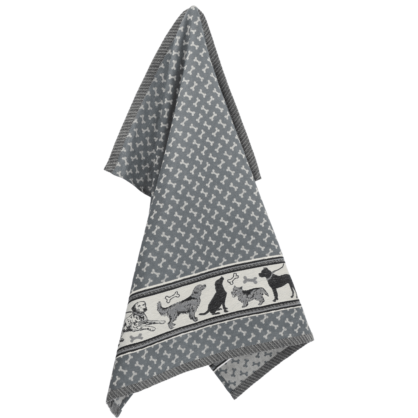 Theedoek Hond Antraciet