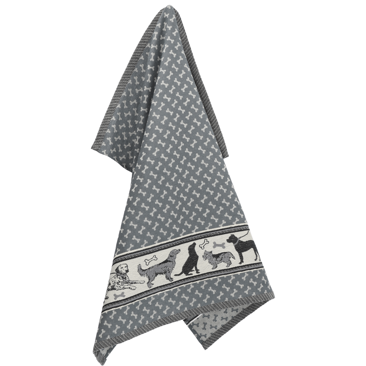 Theedoek Hond Antraciet