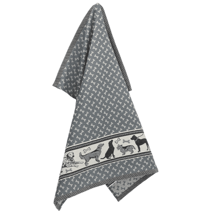 Theedoek Hond Antraciet