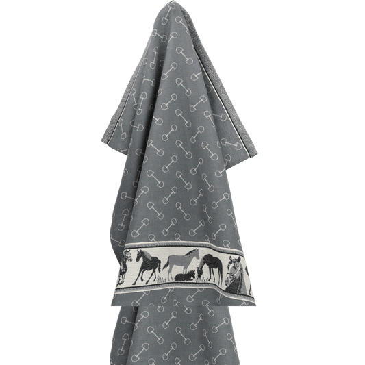 Theedoek Paard Antraciet