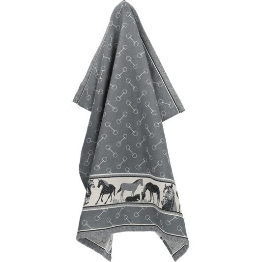 Theedoek Paard Antraciet