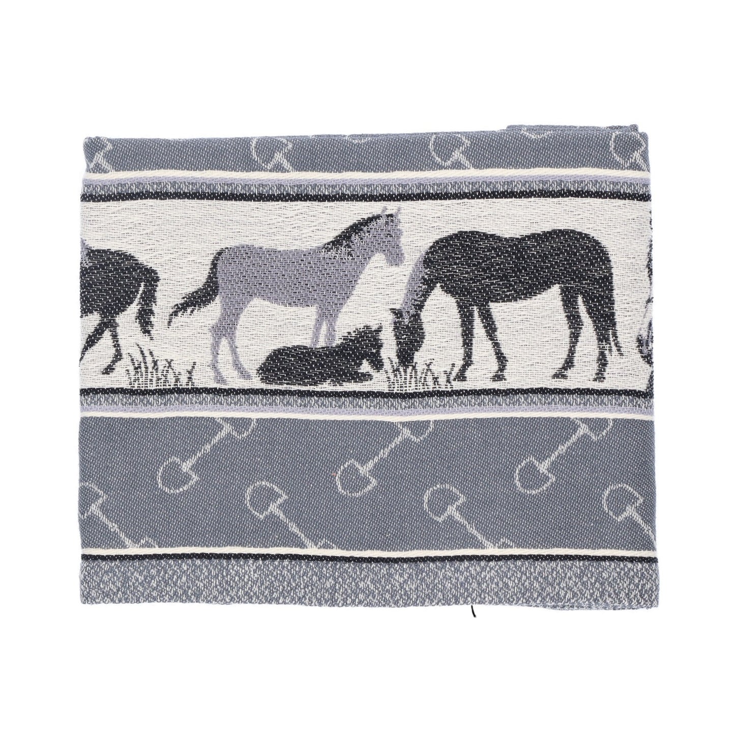 Theedoek Paard Antraciet