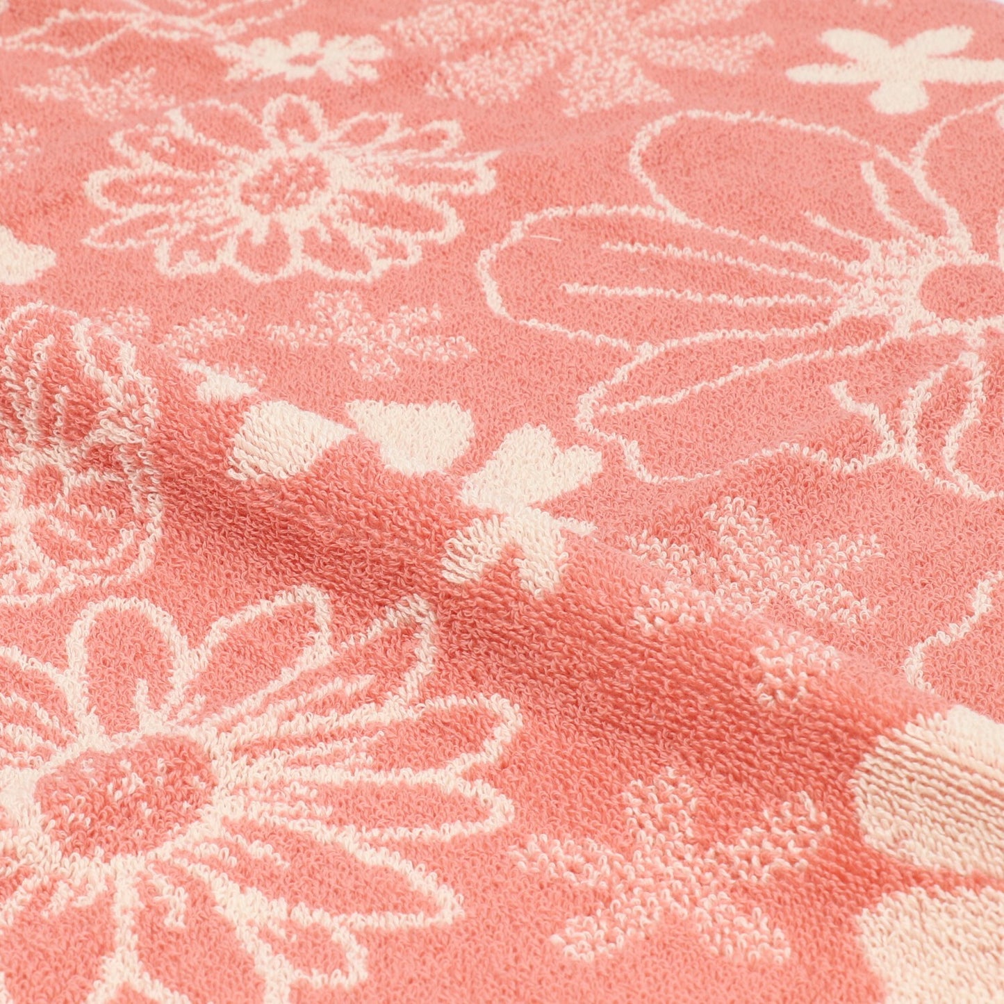 Keukendoek Flowerbed Roze GOTS