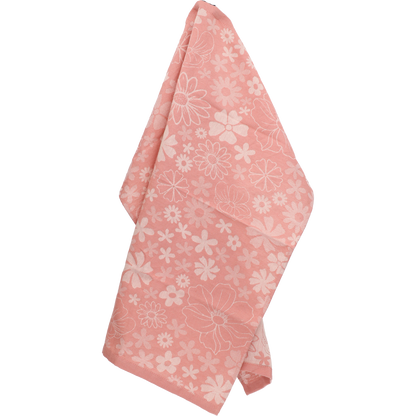 Theedoek Flowerbed Roze GOTS