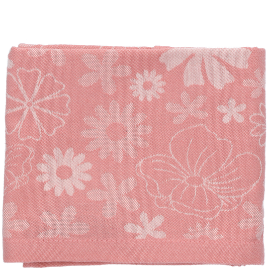 Theedoek Flowerbed Roze GOTS