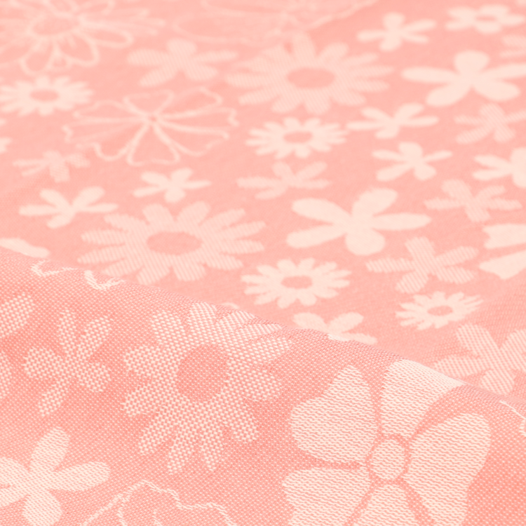Theedoek Flowerbed Roze GOTS