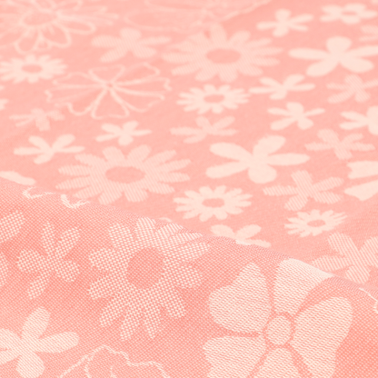 Theedoek Flowerbed Roze GOTS