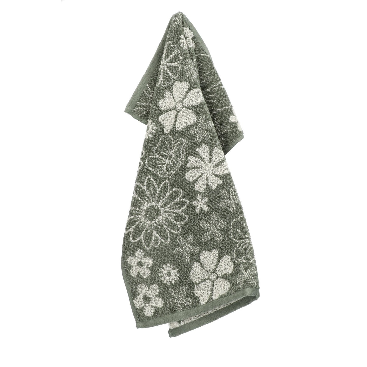 Keukendoek Flowerbed Donkergroen GOTS