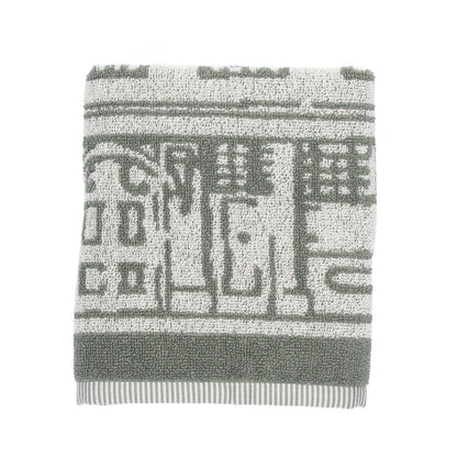 Keukendoek Grachtenpand Donkergroen GOTS