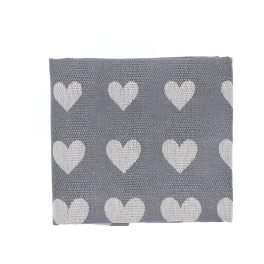 Theedoek Hart Antraciet GOTS