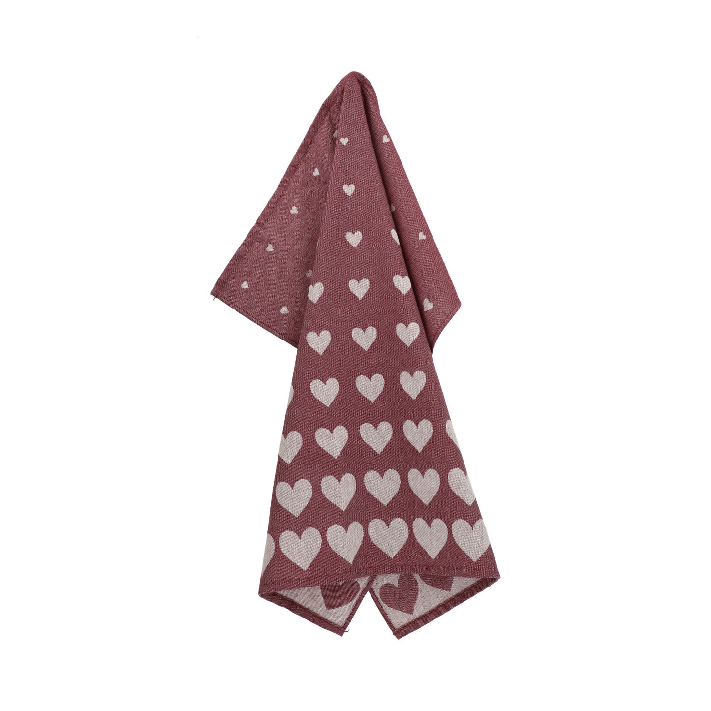 Theedoek Hart Burgundy GOTS