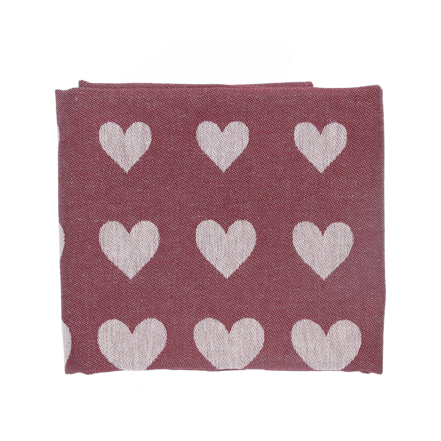 Theedoek Hart Burgundy GOTS