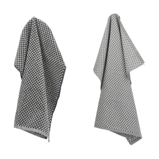 Keukendoek en Theedoek Kleine Ruit Antraciet GOTS