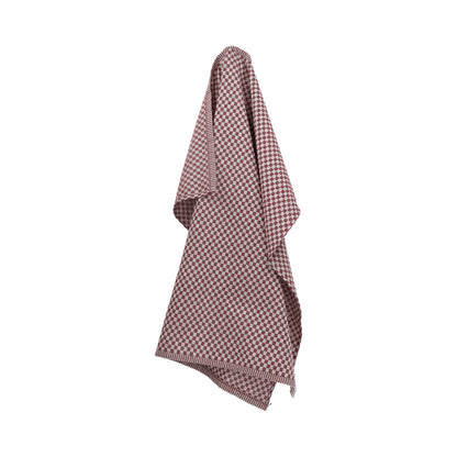 Theedoek Kleine Ruit Burgundy GOTS