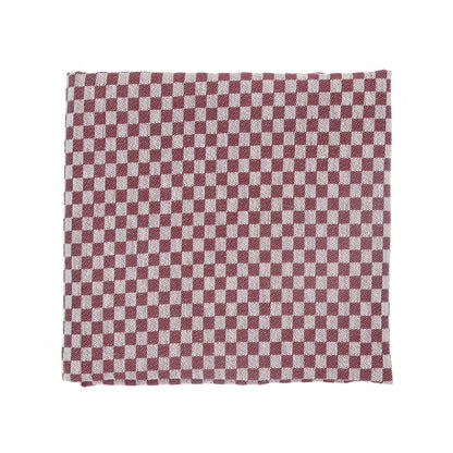 Theedoek Kleine Ruit Burgundy GOTS