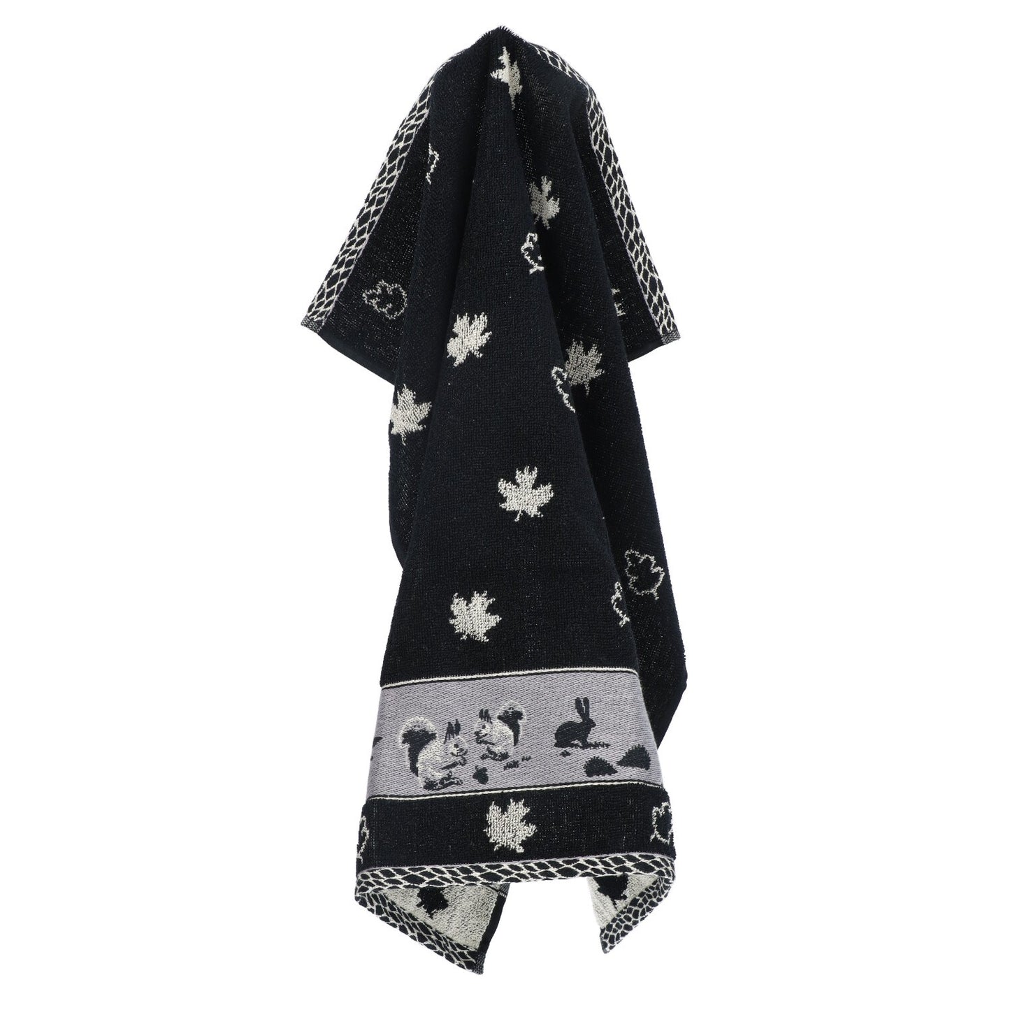 Keukendoek Forest Animals Black GOTS