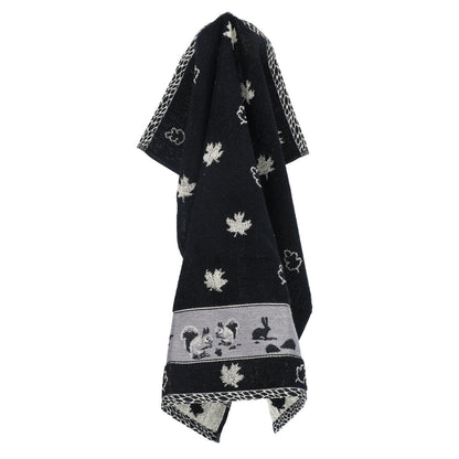 Keukendoek Forest Animals Black GOTS