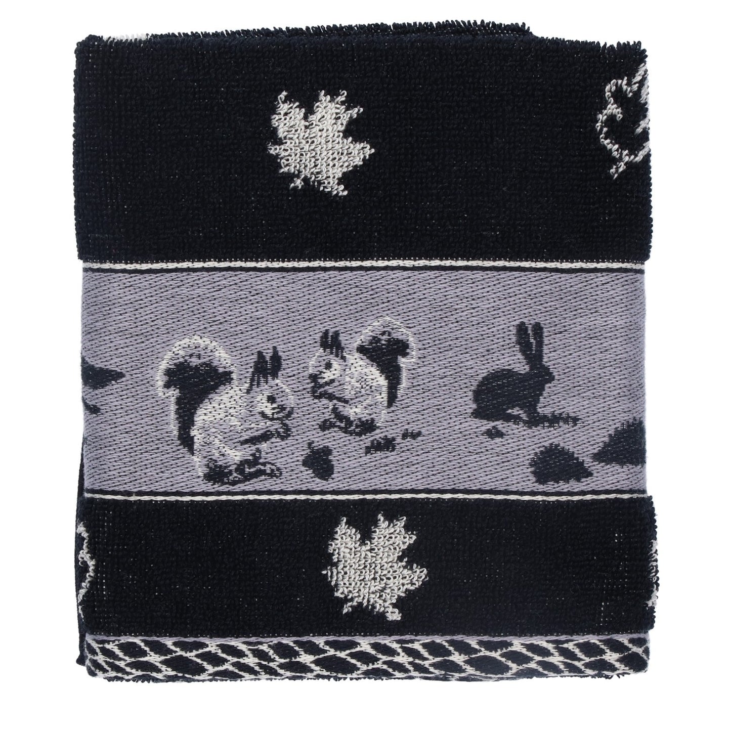Keukendoek Forest Animals Black GOTS