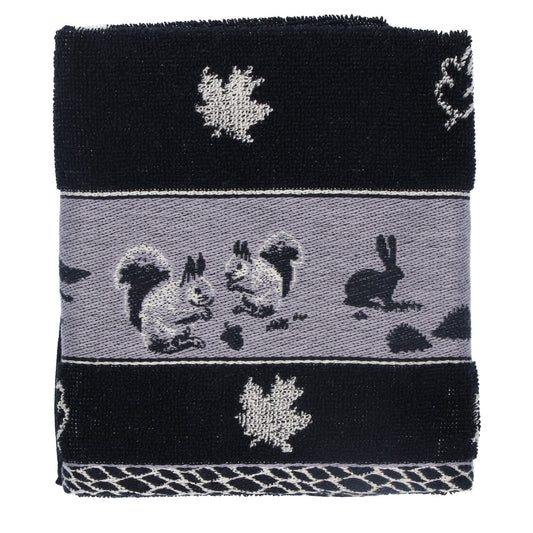 Keukendoek Forest Animals Black GOTS