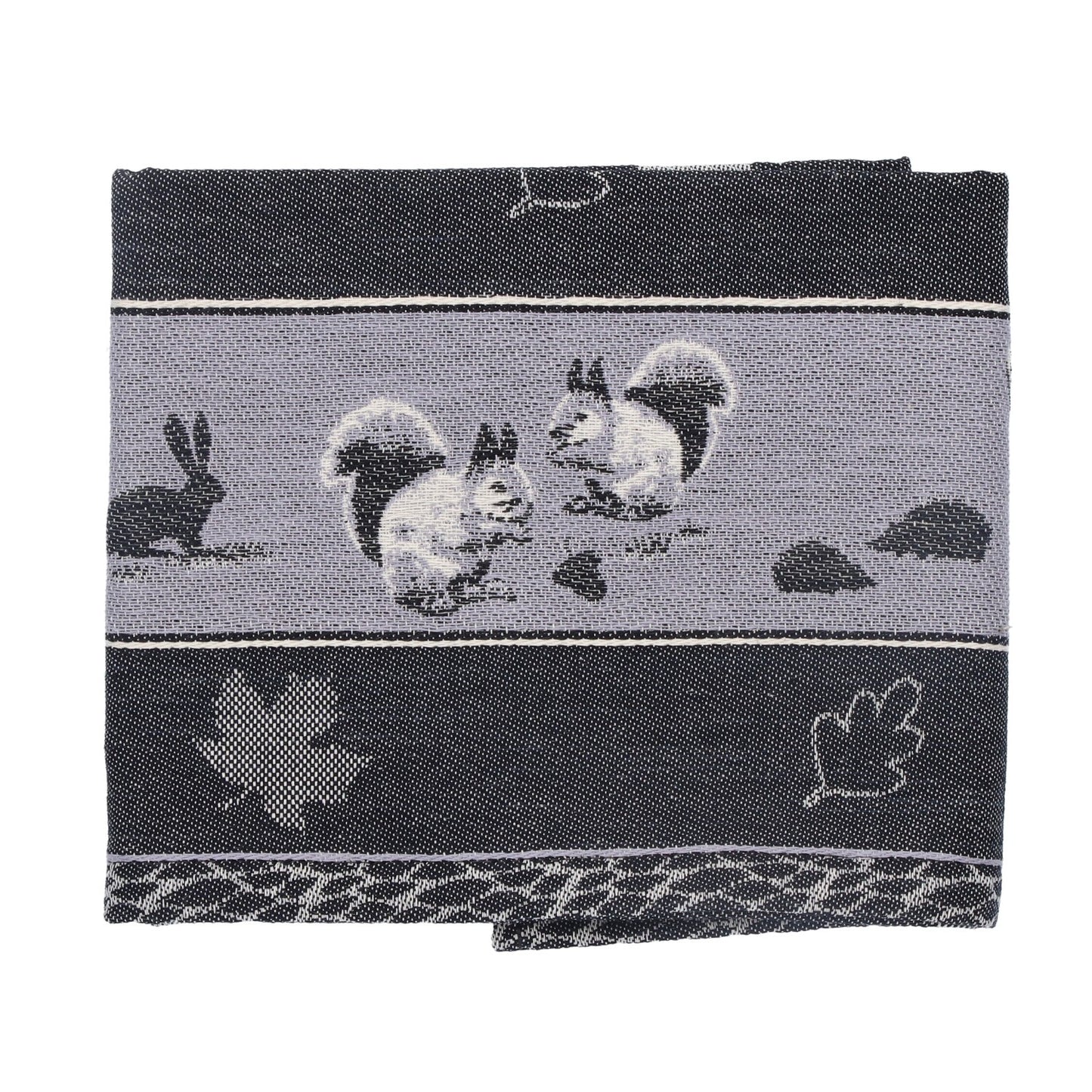 Theedoek Forest Animals Black GOTS