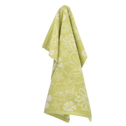 Limited Edition: Keukendoek Flowerbed Lime Groen GOTS
