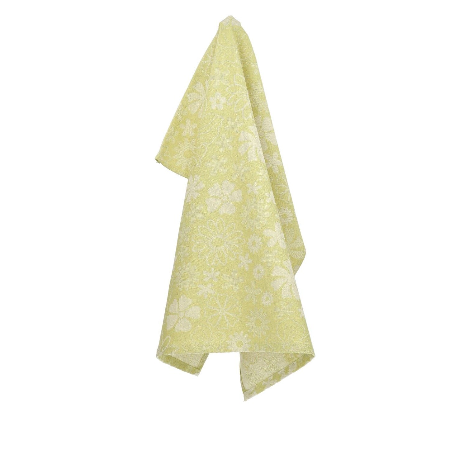Limited Edition: Theedoek Flowerbed Lime Groen GOTS