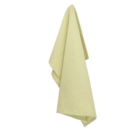 Limited Edition: Theedoek Kleine Ruit Lime Groen GOTS