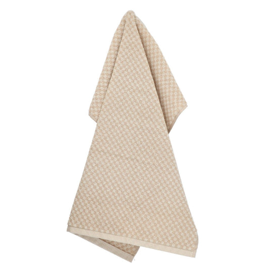 Limited Edition: Keukendoek Kleine Ruit Zand GOTS