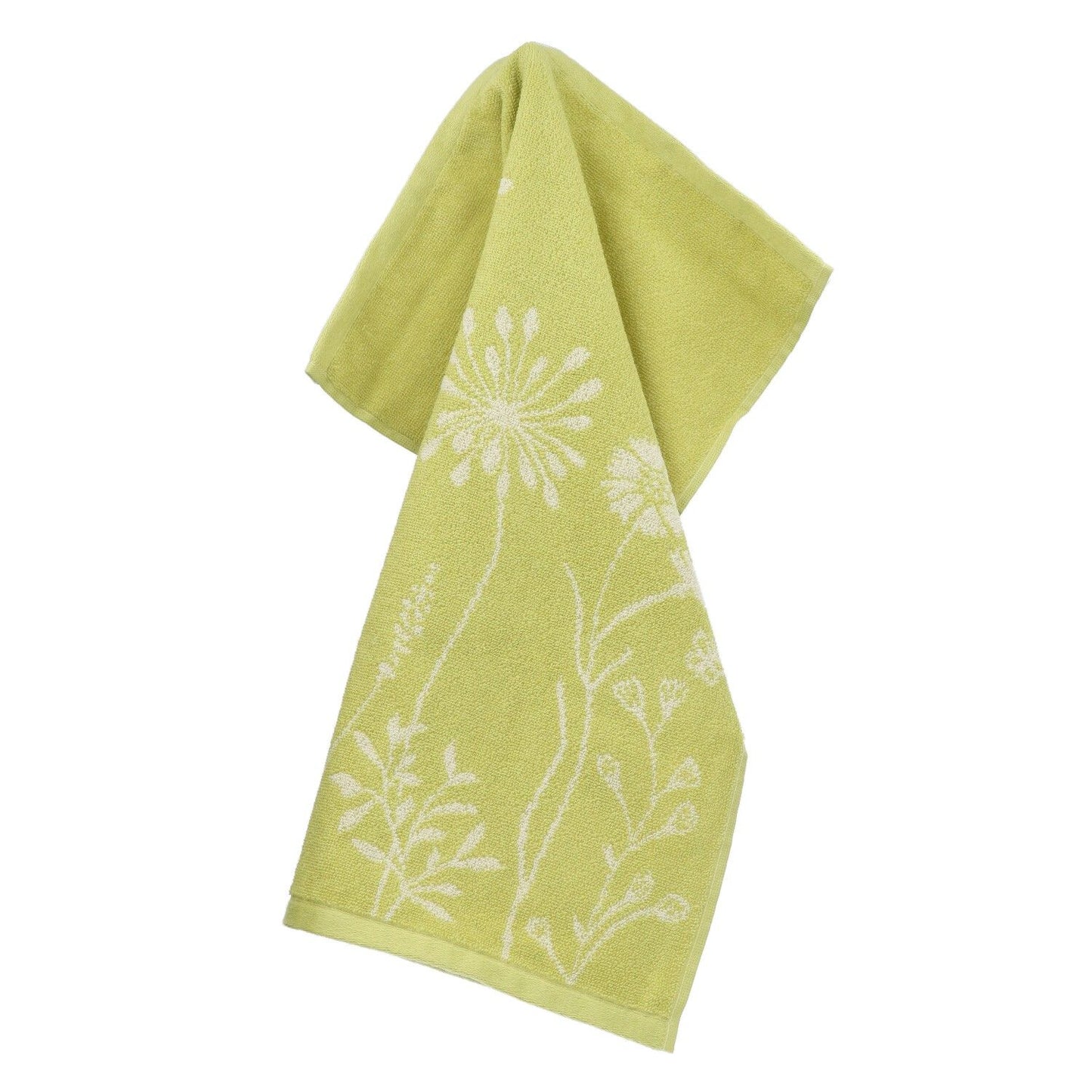 Limited Edition: Keukendoek Wild Flowers Lime Groen GOTS
