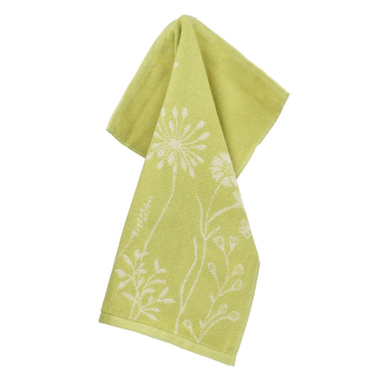 Limited Edition: Keukendoek Wild Flowers Lime Groen GOTS