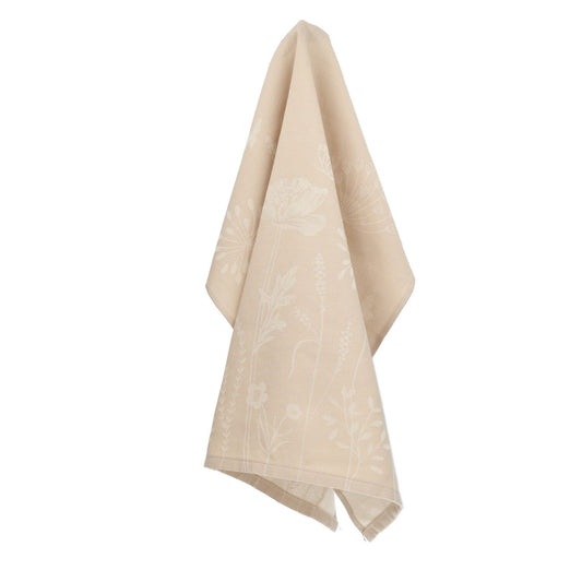 Limited Edition: Theedoek Wild Flowers Zand GOTS