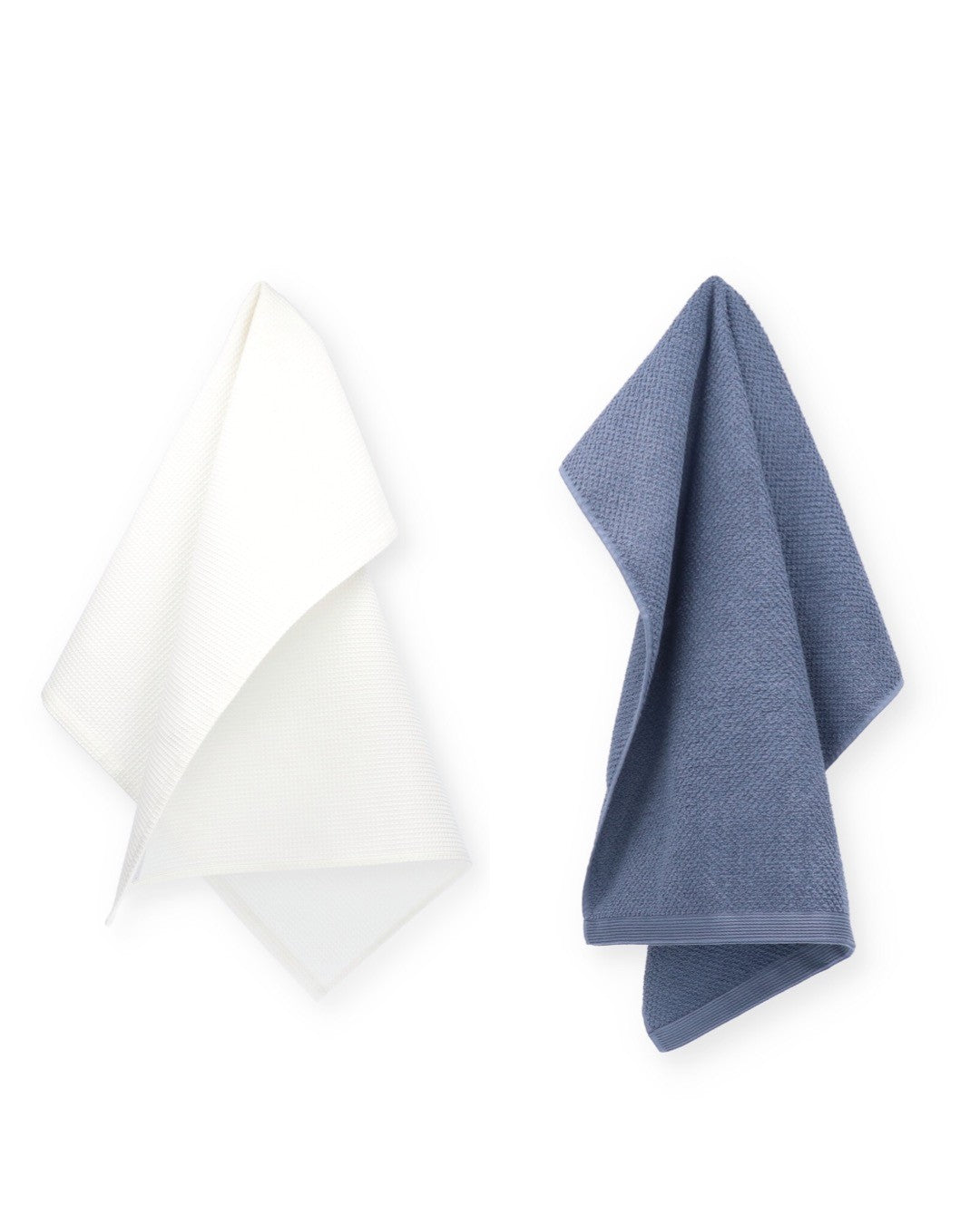 Theedoek Tundra White + Keukendoek Forest Blue