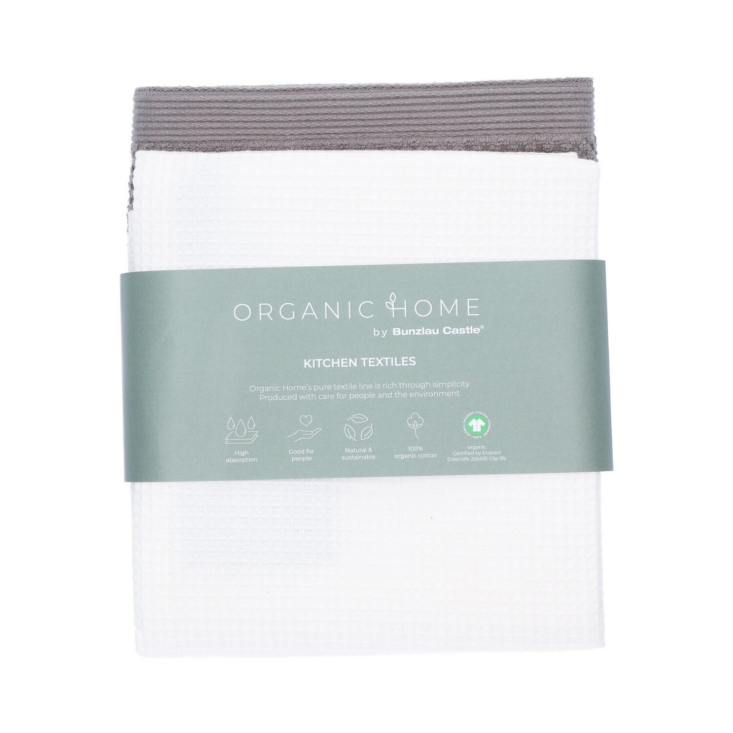 Theedoek Tundra White + Keukendoek Forest Grey