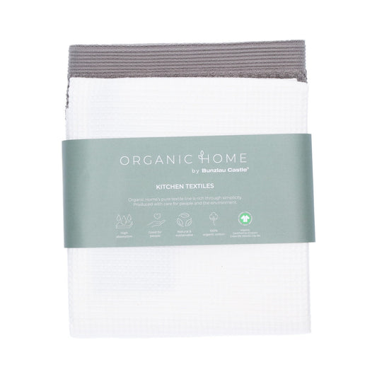 Theedoek Tundra White + Keukendoek Forest Grey