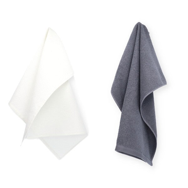 Theedoek Tundra White + Keukendoek Forest Grey